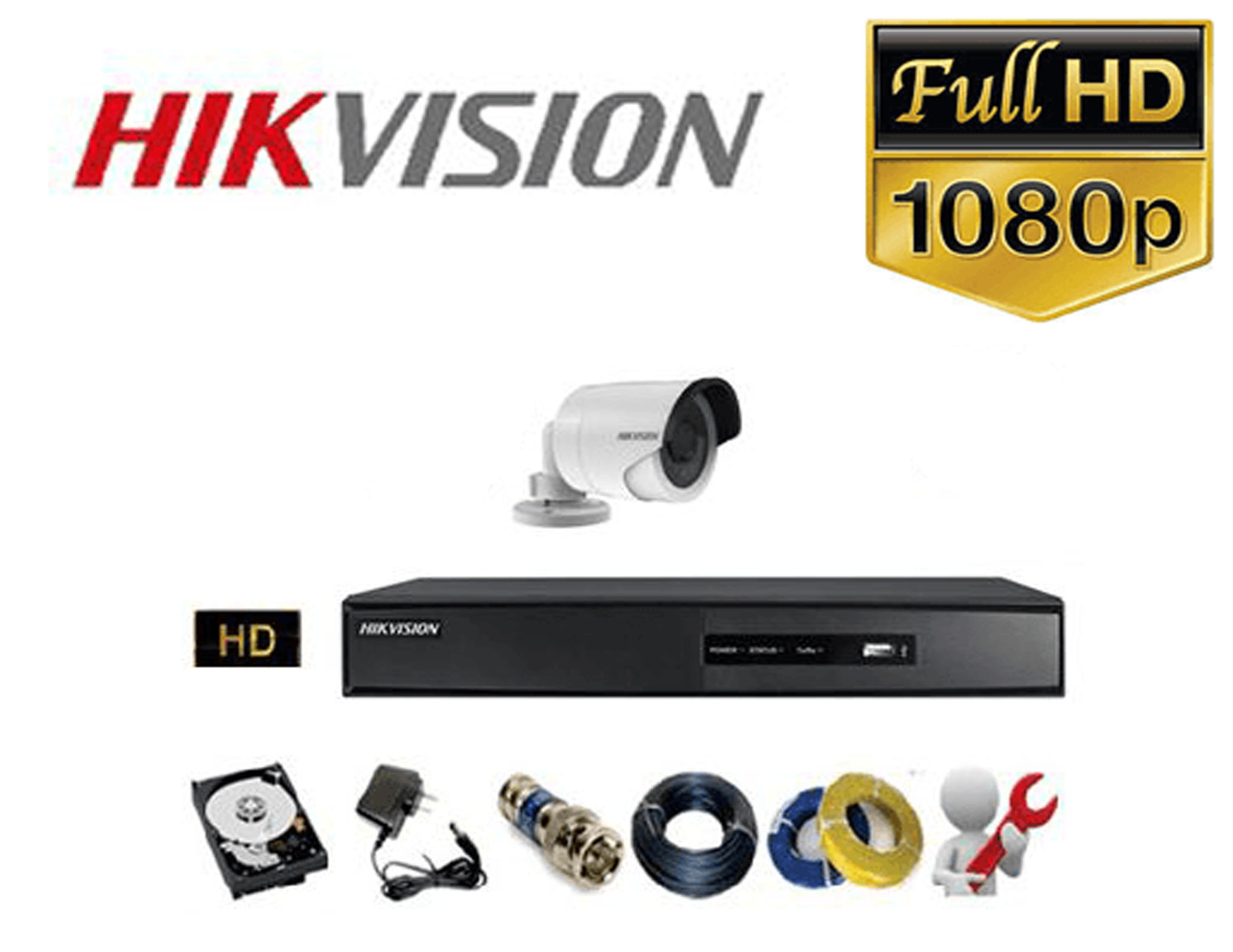 Lắp đặt trọn gói 01 bộ Camera HIKVISION Full HD 1080